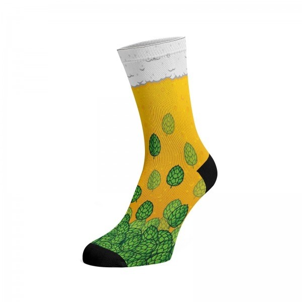 BEERFOOTS farebné potlačené bavlnené ponožky Walkee