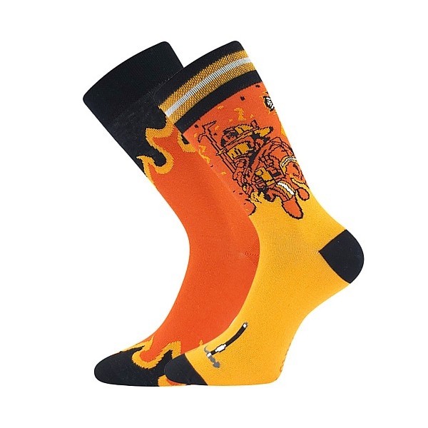 DOBLE farebné ponožky Lonka - HASIČI