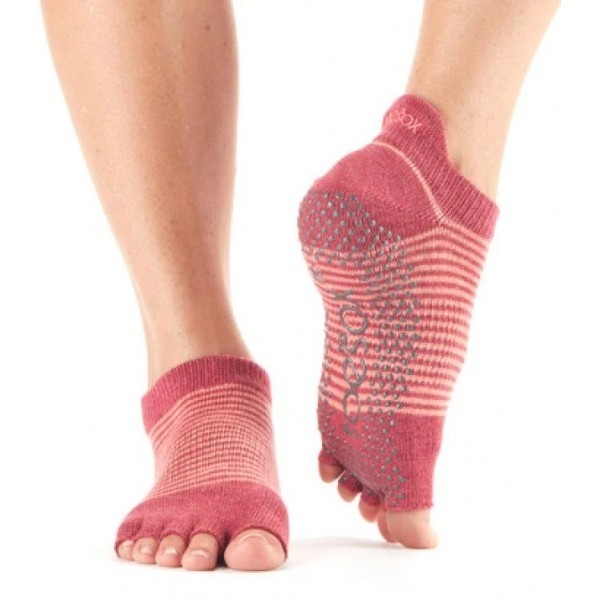 LOW RISE bezprstové protišmykové ponožky ToeSox - POMEGRANATE