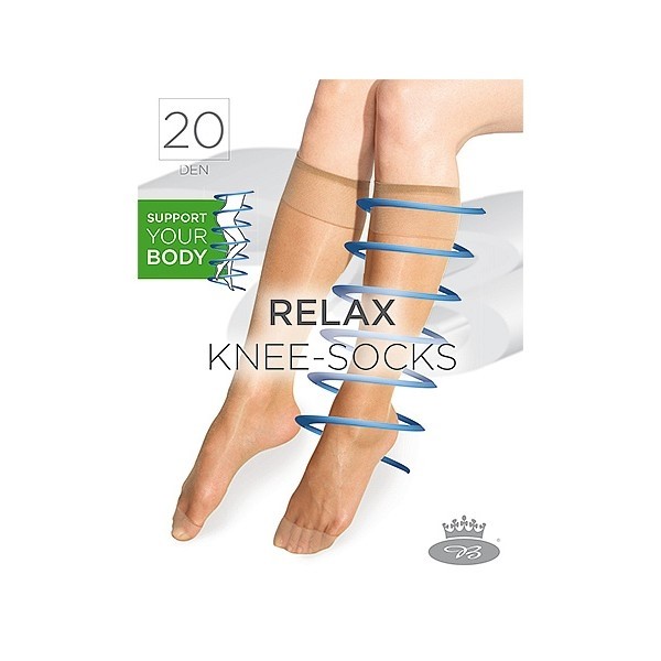 RELAX knee-socks 20 DEN pančuchové podkolienky Lady B - 6 párov