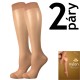 NYLON KNEE-SOCKS 2 páry 20 DEŇ pančuchové podkolienky Lady B - KRABIČKA