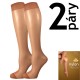 NYLON KNEE-SOCKS 2 páry 20 DEŇ pančuchové podkolienky Lady B - KRABIČKA