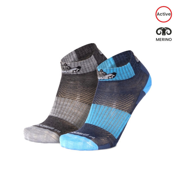 LUZY WOLF nízke veselé merino ponožky s vlkom Moose