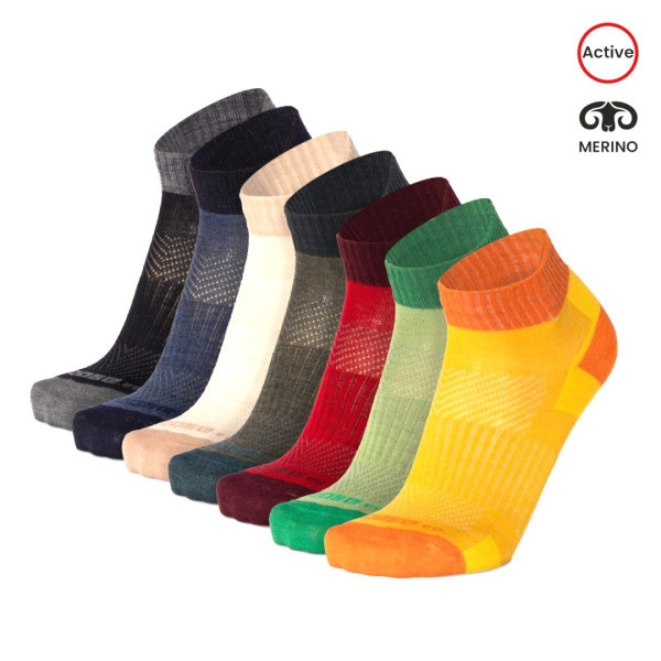 LUZY UNI nízke jednofarebné merino ponožky Moose