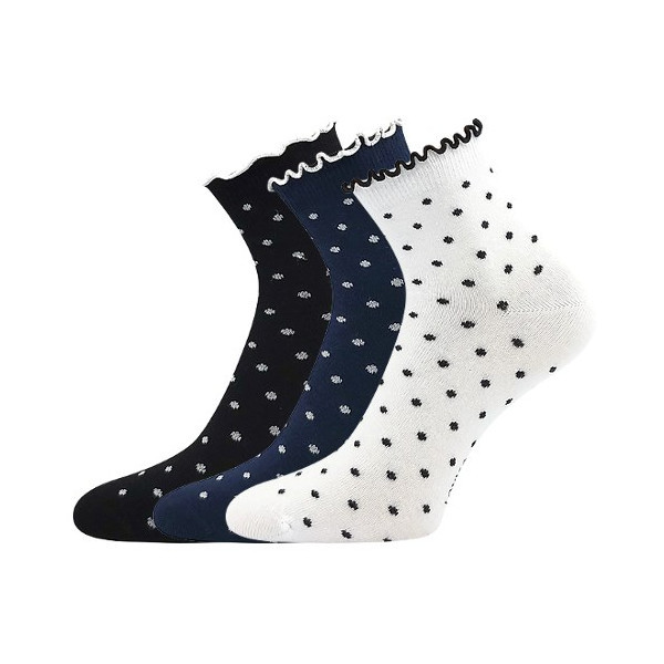 SOPHIA dámské kotníčkové barevné ponožky - mix PUNTÍKY