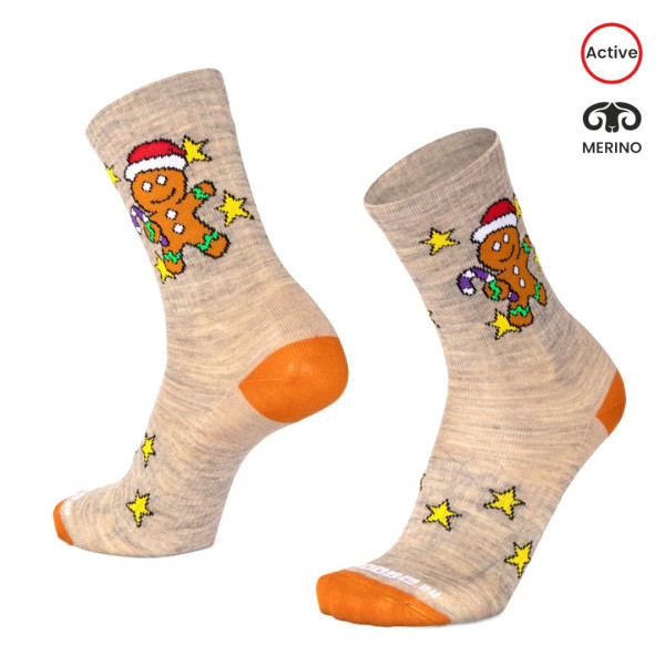 BESKYD GINGER vianočné merino ponožky Moose