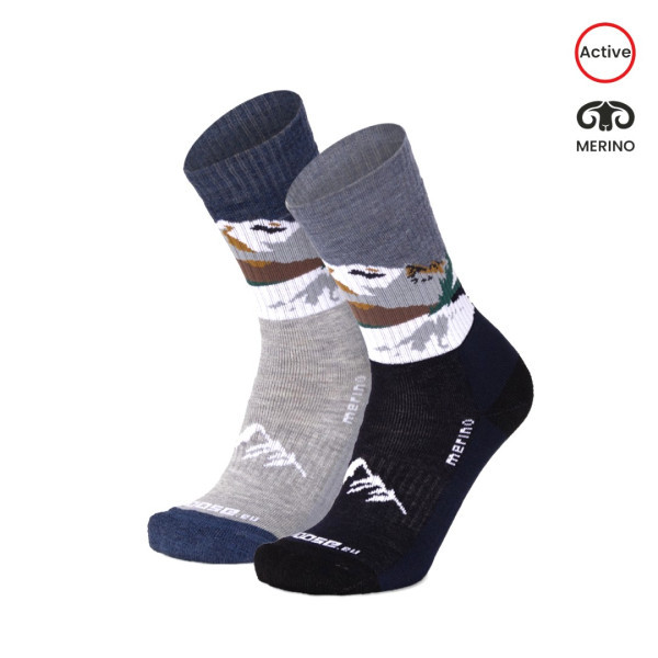 ALP BLANC veselé celofroté merino ponožky Moose