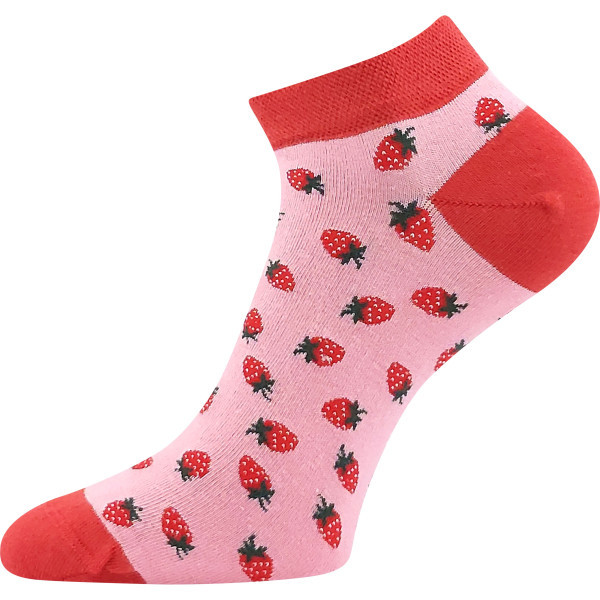 DEWOW trendy členkové veselé ponožky Lonka - JAHODY